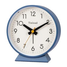 ECLATIS Tinload 11.4cm4.5인치 앤티크 레트로 아날로그 알람 시계 수동 조명이 있는 소형 무소음 책상 스누즈 거실 침실 침대 옆 책상용그린 30082, 블루