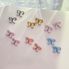 진주심플리본 2개입 네일파츠 8x8.5mm 젤네일아트재료, 진주심플리본 네일파츠/ 2개입, 핑크/ 8x8.5mm (776)