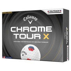 Callaway 卡拉威 Chrome Tour X True Track 高爾夫球, 1個, 12入, 藍色 + 紅色