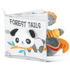 HOTUT 아기의 촉감과 느낌을 위한 천 책 - 신생아를 위한 부드러운 3D 감각 피부케어 패브릭 책 0-6개월 남아 여아용 고대비 유아 학습 장난감 (팬더), 블랙 & 화이트 판다, 1, 1