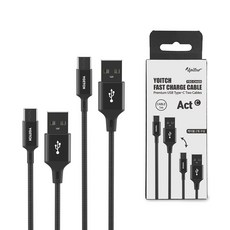 요이치 액트 c타입 고속 충전 케이블 2p 세트, 2m, 혼합색상, 1세트