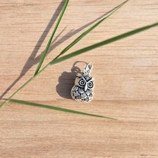 비즈톡 [SVP-23-14]순은펜던트 실버925 부엉이방울 태그 9x14mm+O링 (구슬 있고 소리남)