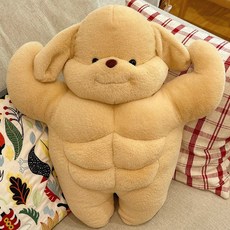 근육강아지 인형 쿠션 소파베개 귀여운 애착 선물, 머슬 카빈 50cm