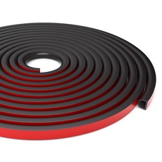 Orechic 웨더 스트리핑 도어 씰 자체 접착 스트립 실리콘 D 모양 씰 스트립 프레임 및 창문 씰용 3mm에서 6mm 간격에 적합사이즈: 6.0m20피트 너비 1cm, S (3/8"W × 1/4“T）20Ft