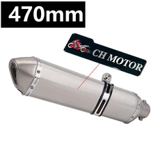 고성능 유니버셜 51MM 오토바이 스테인리스 스틸 배기 파이프 570mm (닌자400 R3 pcx160 S1000RR MT-07, 07 Type C with CH logo