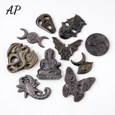 황금 은 흑요석 할로윈 요소 크리스탈 조각 요술 제단 조각상 홈 데코 1. a-golden, A. 1pc, 18. j-silver