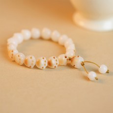 貓爪菩提子手串帶流蘇(已過香提升能量)，精選菩提子，每日出貨，祈福保平安, 1個, 白色