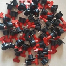 瓷磚找平器 加厚大號瓷磚調平器 貼墻地板調平器 卡子 鋪磚定位 留縫特大 超大 加大, 1個, 【可換針】經濟小款2包-紅黑