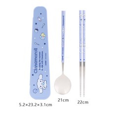 韓國 lilfant 大耳狗304不鏽鋼兒童餐具套裝 (筷子/湯匙/叉子/杯子/水壺/餐盤/餐具袋)，可愛卡通設計，外出攜帶方便, 1個, 真空湯筷盒組(成人款), 藍色