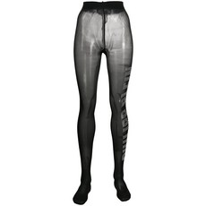 필립플레인 로고 젬스톤 장식 타이즈