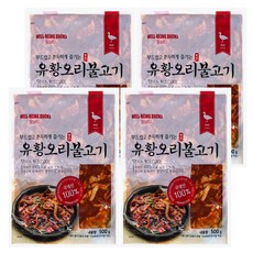 양념 오리주물럭 국내산 오리 불고기, 500g, 4개