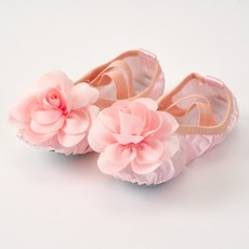 공주신발 여아용 새틴 공단 핸드메이드 코사지 발레슈즈