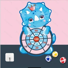 몬테소리 다트 보드 타깃 스포츠 게임 어린이 장난감 4 ~ 세 야외 실내 소녀 스티커 공 남아 선물, [02] dinosaur