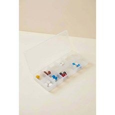 喚 HUAN 霧面分裝收納藥盒, 1個, 12格可調式藥盒, 內部隔板可調整