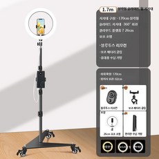 휴대용 삼각대 슬라이딩 휠 스마트폰 촬영 라이브 방송 거치대 안정 지지대, 1개, 19_1.7m바퀴+26cm램프+리모컨+배터리, 단일 모델