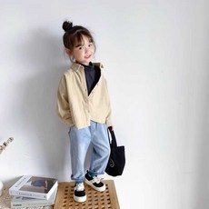 女童燈芯絨襯衫春秋款寬鬆長袖上衣 90-140cm