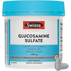 스위스 글루코사민 황산염 공동 이동성 유연성 | 여성 남성용 글루코사미나 1500mg 180정