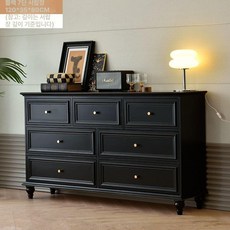 7단 서랍장 캐비닛 인테리어 엔틱 원룸 수납장, 7단 서랍장 [블랙]