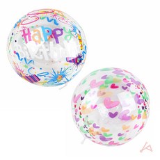 헬륨가스 투명 해피버스데이 축하용품 투명풍선