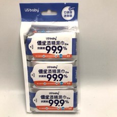 優生 US baby 超厚型酒精濕巾系列, 8抽/3包入(攜帶型), 1個