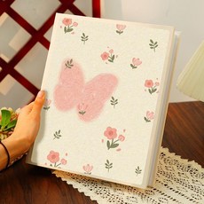 【爆款新品】 情侶相冊本高顏值照片7寸6寸5寸3塑封大容量拍立得影集收納紀念冊, 櫻桃【心跳】,(可放過塑照片)6寸豎版100張