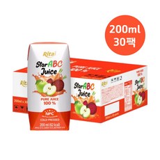 스타 ABC주스 착즙100% 원액야채주스 200ml 30팩 학교 학원, 30개