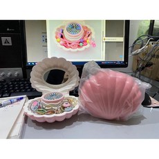 創意貝殼音樂盒 跳舞女孩鏡子首飾盒, 貝殼深粉色 不帶燈