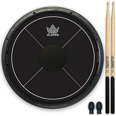 213552 ULUOBO 드럼 연습 패드 30.5cm(12인치) 섬유판이 있는 조용한 패드 스네어 시뮬레이션 내장 스틸 볼 스틱 및 팁 포함, 213552 ULUOBO 드럼 연습 패드 30.5cm(