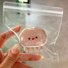 Taba Squishy Jellyfish Kawaii 스트레스 완화 OPP 포장 선물 불안 및 휴식을위한 Squishy Fidget Toys 데, 02 pink