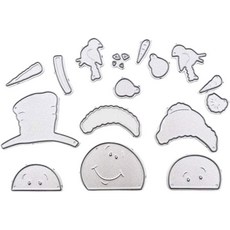 실버 눈사람 새 커팅 다이 크리스마스 겨울 금속 다이 컷 엠보싱 스텐실 제작 종이 카드용 스크랩북 알 포토 다이컷