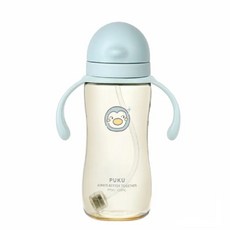 Puku企鵝PPSU滑蓋水杯330ml，滑蓋設計，柔軟吸管，寶寶輕鬆學飲, 藍色, 1個, 330ml