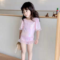 女童美人魚連體泳衣 炫彩可愛小童游泳衣
