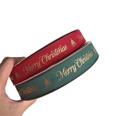 리본빌 씨즌2 크리스마스 리본 1롤, 1개, 9. 무광 그린