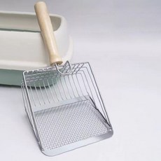 고양이 배변용품 청소도구 두부 벤토나이트 모래 위생관리 스쿱 나무손잡이, 1개, 상세페이지 참조