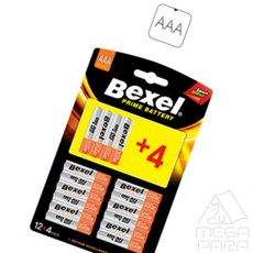 미니파라 벡셀 알카라인 건전지 AAA 16개 일회용배터리