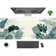 귀여운 녹색 숲 잎 데스크 매트 기발한 달 마우스 패드 확장형 게임용 스티치 처리된 가장자리 컴퓨터 노트, 05 300x600x2mm, 08 8