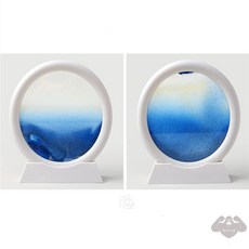 콩킹팜 샌드아트 원형 (화이트+블루) 테이블장식