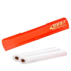 豪割達人 台灣製MIT 專利保鮮膜切割器-經典款3件組(紅色切割盒x1 保鮮膜x2支) 磁吸切割盒 鋁箔紙烘焙紙適用 環保便利密封防蟲, 1套, 1套