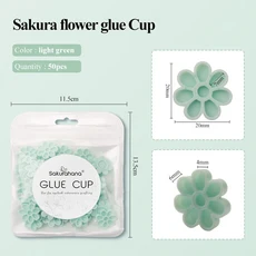50/100개 실리콘 일회용 글루 링 컵 다이아몬드 모양 속눈썹 연장 용품 컬러 홀더, 03 Flower3(50pcs)