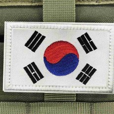 가방부착 국기자수 벨크로패치 8x5cm 이름표패치, 화이트