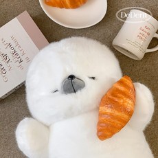 데데리트 귀여운 동물 잠자는 화이트 통통 물범 큰 대형 인형 바디필로우 쿠션 소품 집들이 생일 친구 선물, 잠자는 화이트 통통 물범 인형