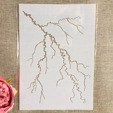 A4 29*21cm 번개 식물 루트 DIY 레이어링 스텐실 벽화 스크랩북 색칠 엠보싱 앨범 장식 템플릿, 1개