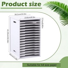桌面文件架收納架 辦公室用品 A4文件夾 資料夾 文件欄 剪紙收納盒, 15層剪貼薄紙收納架【26.2CM】, 1個