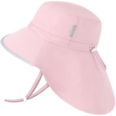 Duoyeree 자외선 차단 유아용 햇빛 차단 모자 - UPF 50+ 아동용 해변 및 여름 모자 - 남아 및 여아용 넓은 챙 모자 1b3-로즈, 5-12 Years, 1a8-핑크