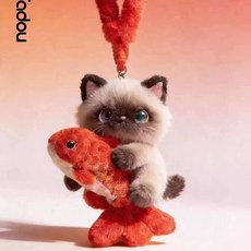 행운을 가져다주는 잉어 고양이들이 봉제 행운을 2026년 샴 인형 참, 1개, B. 러시안블루 고양이 코이 고양이 2개