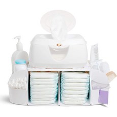 먼치킨 기저귀 교환 정리함 녹색흰색, 14 Piece Set, Organizer
