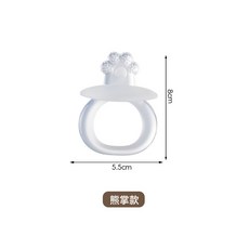 牙膠嬰兒磨牙棒寶寶口欲期磨牙玩具防吃手食品級4個月以上可水煮, 1個, 1個, 熊掌透明色單隻