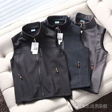 運動型軟殼坎肩 外貿韓國單戶外徒步男裝背心軟殼馬夾軟殼外套