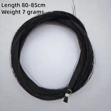 한 묶음 좋은 말털 7g 몽골리안 포니테일 검정 흰색 갈색 노랑 녹색 빨강 파랑 바이올린 활 말꼬리털, 09 Black (80-85cm)