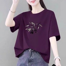 夏季純棉T恤女裝寬鬆大尺碼圓領短袖上衣